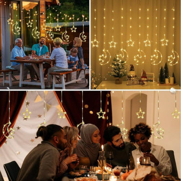 (Net)Star and Moon Curtain String Lights