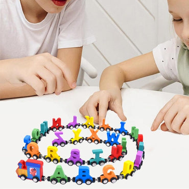 Wooden Magnetic Alphabet Train Set
