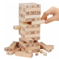 Classic Wooden Jenga Blocks - Endless Fun with 54 Numbered Pieces