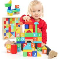 Wooden Number Letter Blocks