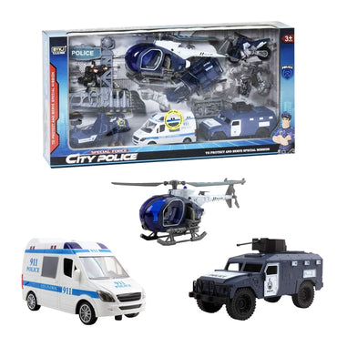 City Police Special Ops and Rescue Set for Kids - Includes Multiple Vehicles