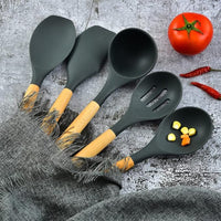 (NET) Silicone Kitchen Cooking Utensil Set