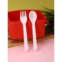 Cute kids French Fries Fried Chicken Container Lunch Box Bento With Spoon Plastic