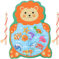 Wooden Board Fishing Game Set - Fun and Educational Toy for Kids