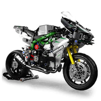 (Net) Small Particle Building Block Motorcycle Racing Locomotive Toy