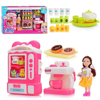 Kitchen Furniture Set With A Coffee Machine And A Doll