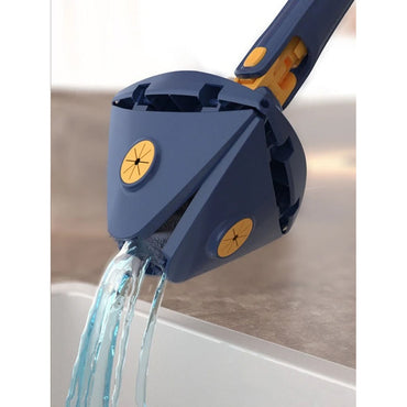 (Net) 360° Rotating Multi-Purpose Squeeze Mops, for Deep Books, Adjustable Water Absorption, Stand and Dry, for Home Wall, Car, Kitchen Supplies Triangle Mop