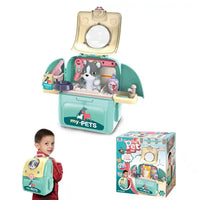 2-in-1 Aqua Yellow Backpack Pet Bathing and Cleaning Pretend Play Set