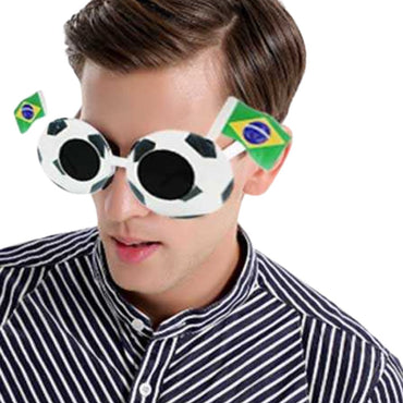 Plastic Cheering Props Brazil Flag Glasses