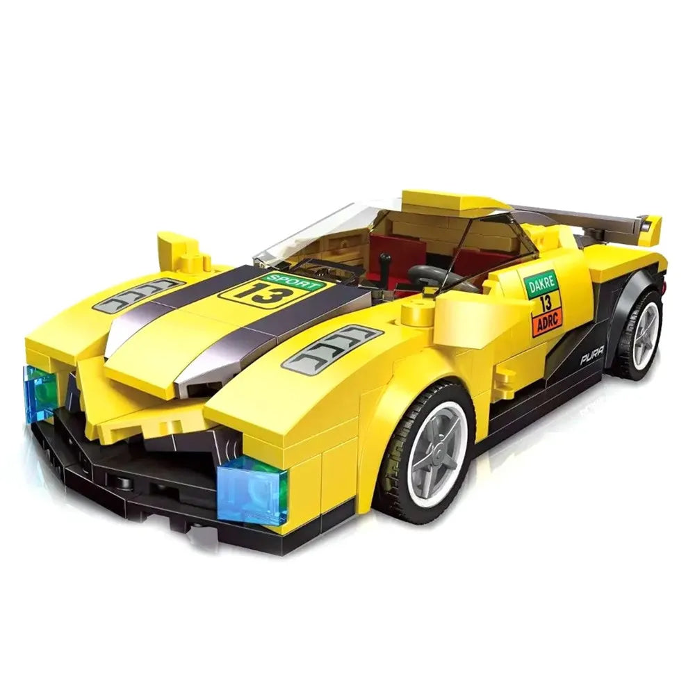 Asphalt Car Racing DIY Building Brick Toy