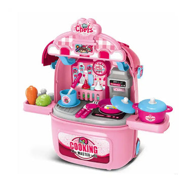 (Net) Kids' Electronic Trolley Bag Kitchen Pretend Play Set