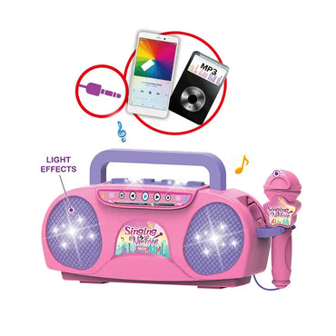Electronic Musical Microphone Kids Instrument Set - Pink Singing Machine Toy