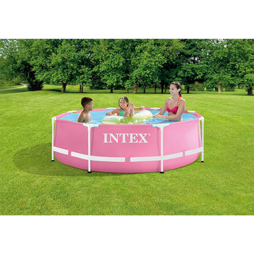 (NET) Intex Metal Frame Pool Pink