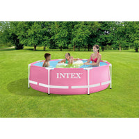 (NET) Intex Metal Frame Pool Pink