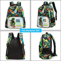 (NET) MOHCO Kids Backpack 17 inch Lunch Bag and Pencil Case Lightweight School Bookbag for Teens, Girls, Boys, Elementary and Middle school / 1055-3