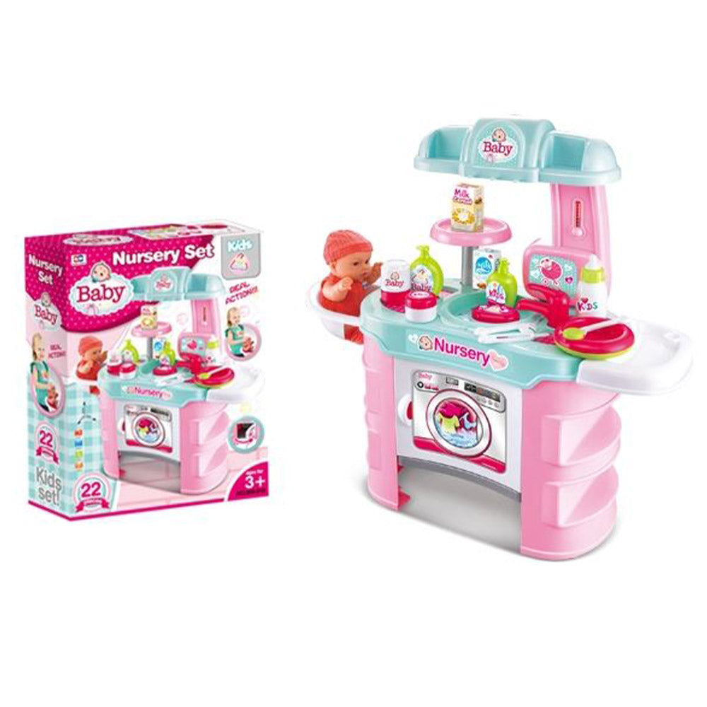 (Net) Deluxe Kitchen Playset with Nursery - Where Caring Meets Culinary Adventures
