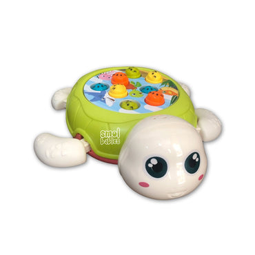 (Net) Electric Fishing Board Game - Educational Magnetic Rotating Tortoise Toy Set for Kids