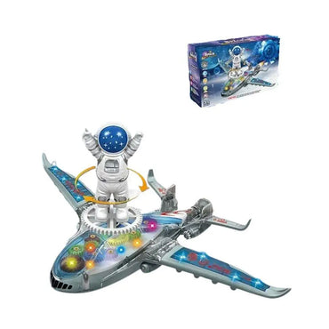 (Net) Music Light Airplane Model - Electric Universal Transparent Gear Airplane Toy