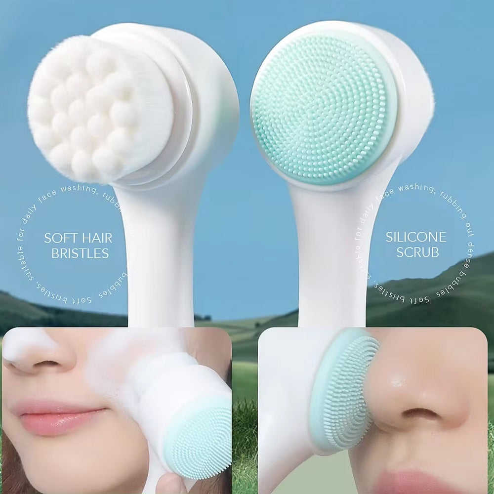 (NET) Double side Manual Facial Cleansing Brush