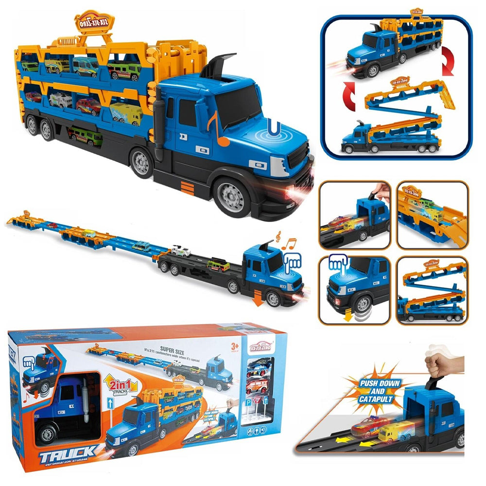 (Net) Folding Container Truck Toy with Lights and Music
