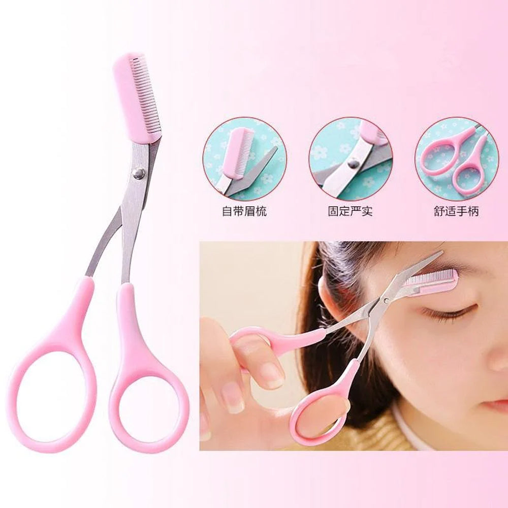 (NET) Stainless steel women's eyebrow scissors with eyebrow comb / 685853