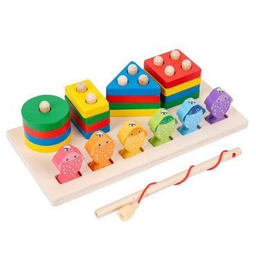 Wooden 2-in-1 Fishing and Sorting Toy