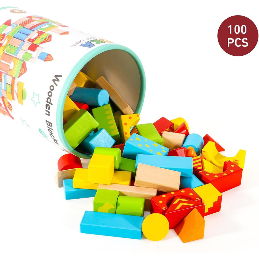 Set of 40 Colorful Wooden Building Blocks - Unleash Your Child's Creativity / 820045