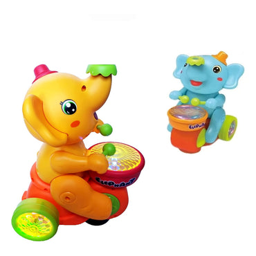 Cute Musician Elephant Toy with Flashing Lights and Music