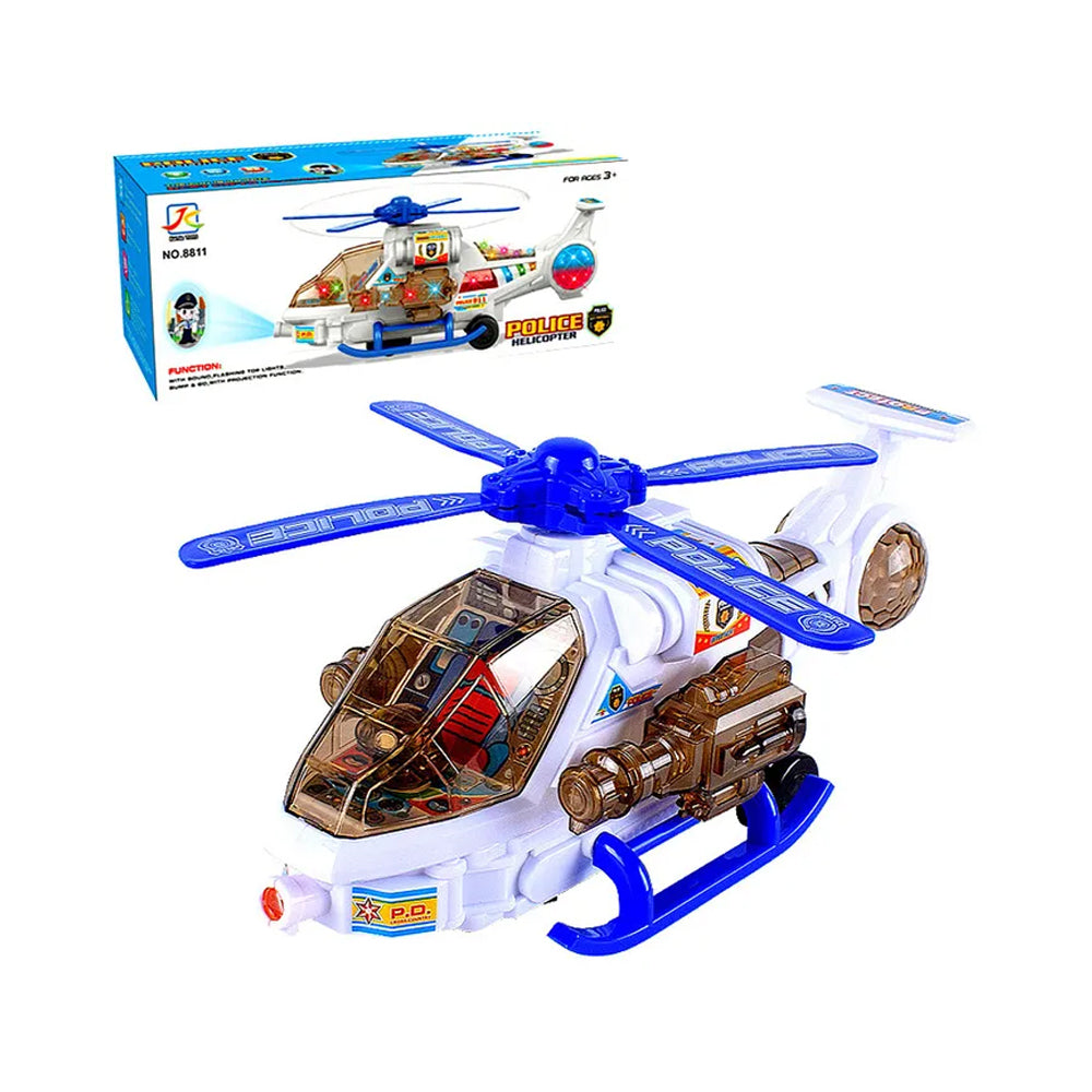 (Net) Electric Universal Light and Music Police Fire Fighting Helicopter Toy