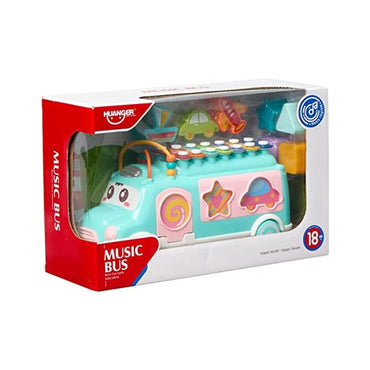 Kids Educational Music Bus Building Blocks Toy