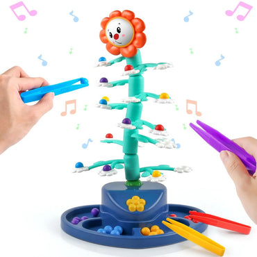 Electric Swinging Rotating Sunflower Indoor Interactive Shaking Dancing Toy Kids Place The Colored Balls Board Game with Music
