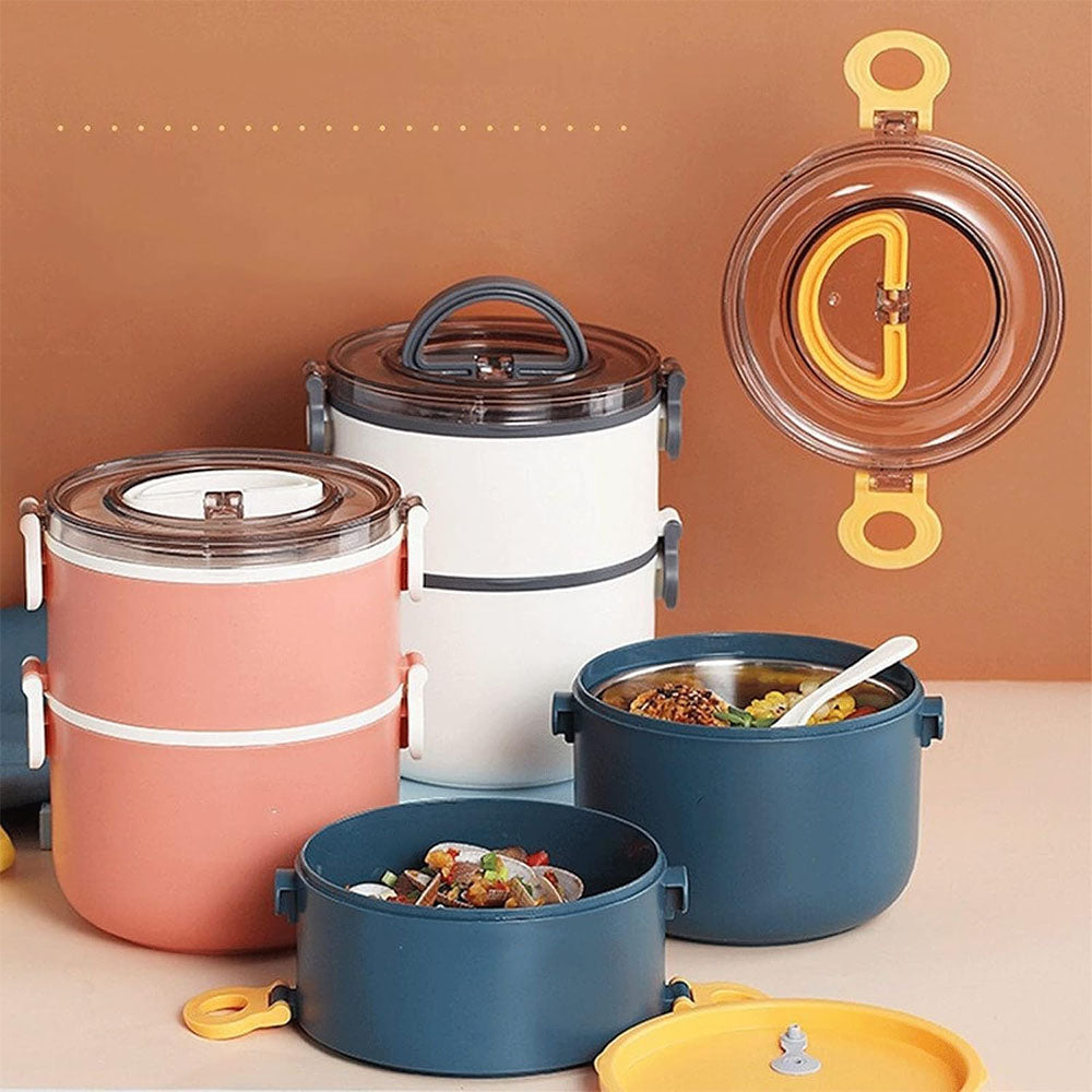 (NET) Stainless Steel Thermal Lunch Box with Color Options