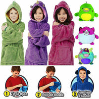 (NET) Kids Hoodie Blanket Sweatshirt Oversize Plush Soft Warm Coat Cute Pillow