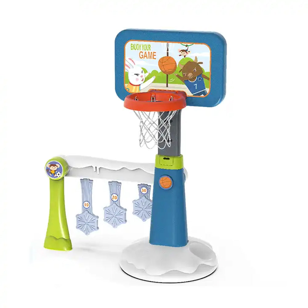 (Net) 2 in 1 Cartoon Basketball Hoop Set - Fun Sports Learning for Kids