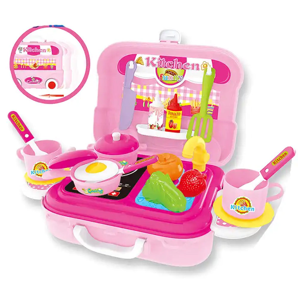 Cook Setup Toy (Net) 3-in-1 Kitchen Play Set - Imaginative Kids Cooking Toy Set