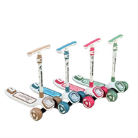 (Net) Adjustable Height Flashing LED 3 Wheel Scooter