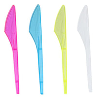 Plastic Transparent Colorful Knife Dolphin 24 Pcs