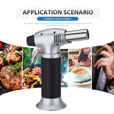 (NET) Portable Classic Spray Mini Blue Flame Butane Gas Chef Blow Torch Lighter