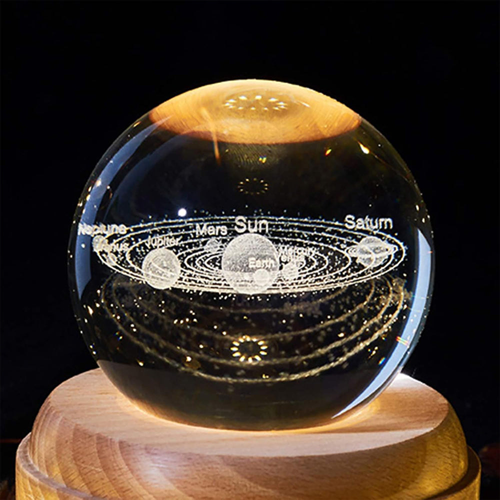 Solar System Crystal Ball With Light