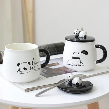 (Net) Panda Design Ceramic Cup with Matching Cap / 890120