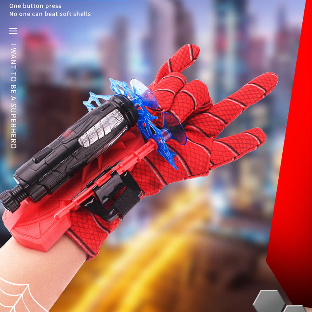 (Net) Spiderman Wrist Launcher Safe Soft Bullet Gun Toy Spider Man Web Shooter Children Cosplay Props Toys Gift