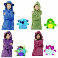 (NET) Kids Hoodie Blanket Sweatshirt Oversize Plush Soft Warm Coat Cute Pillow