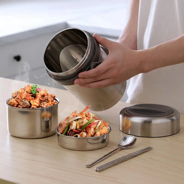 ( NET) Stainless Steel Multi-layer Insulated Lunch Box - 1.9L