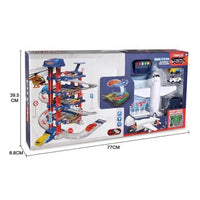 ( NET) Battery Operated DIY 4-Layer Racing Slide Parking Lot Toy