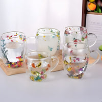 (Net)Insulated Flower Glass Mug