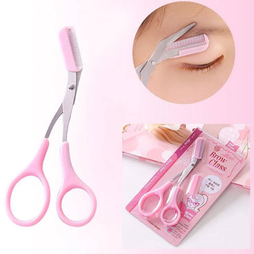 (NET) Stainless steel women's eyebrow scissors with eyebrow comb / 685853