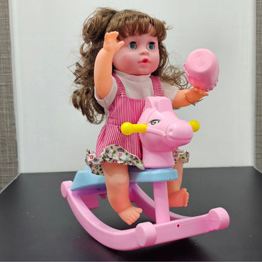 12 inch Baby Doll Rocking Horse With Sound