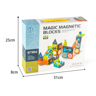 66 PCS Shining Magnet Building Tiles - Educational Construction Toy Set