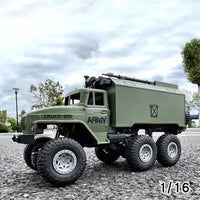 (Net) Remote Control Military Truck 1/16 Scale - Off-Road RC Rechargeable Toy Car