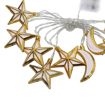 (Net) 3M 10 Ramadan Moon & Star String Lights